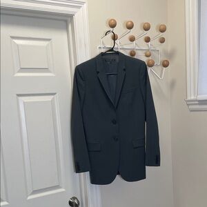 theory - Classic Peplum Wool Blazer - Navy - 6